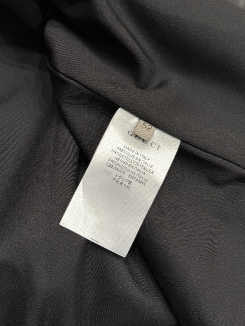 Gucci Logo Embroidered Leather Jacket Coat 8