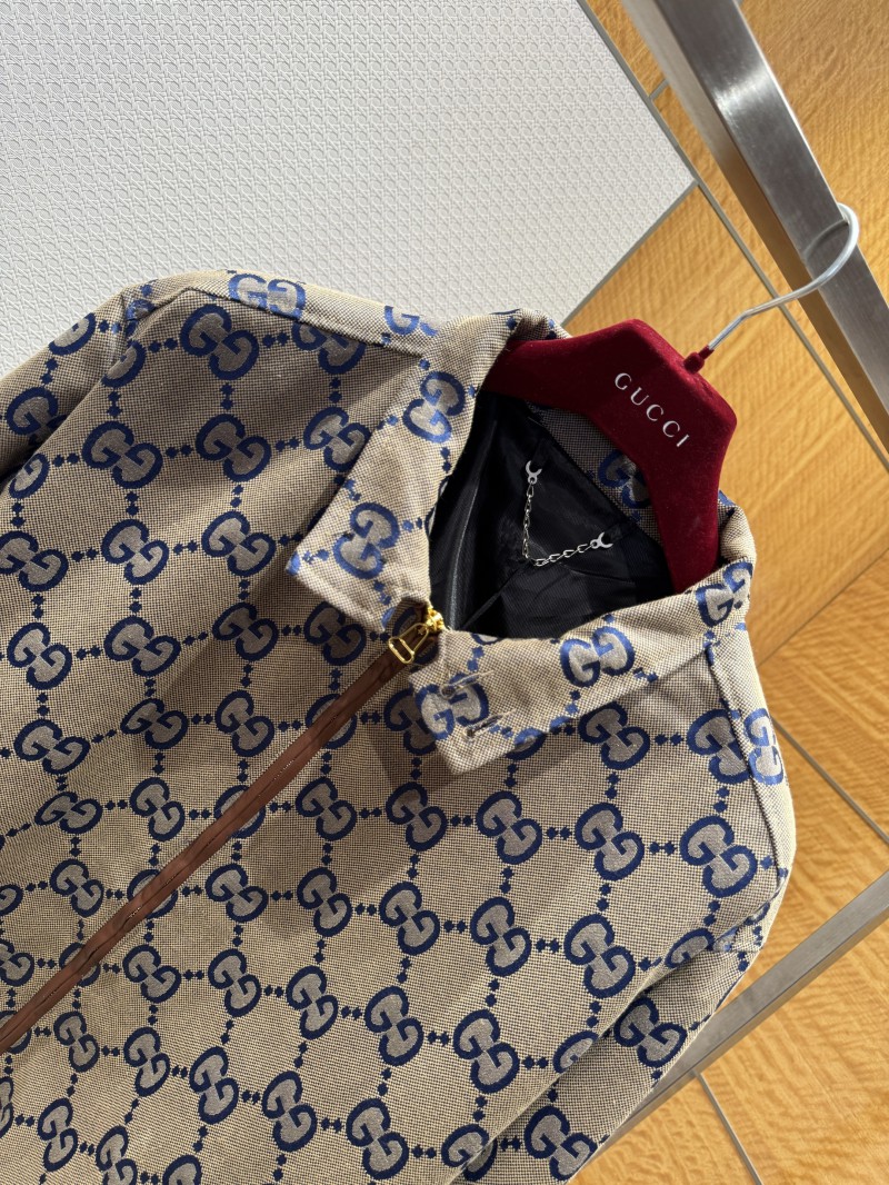 Gucci Double G Jacquard Stand Collar Jacket Coat 2