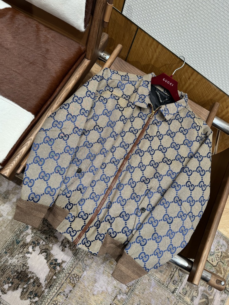 Gucci Double G Jacquard Stand Collar Jacket Coat 6