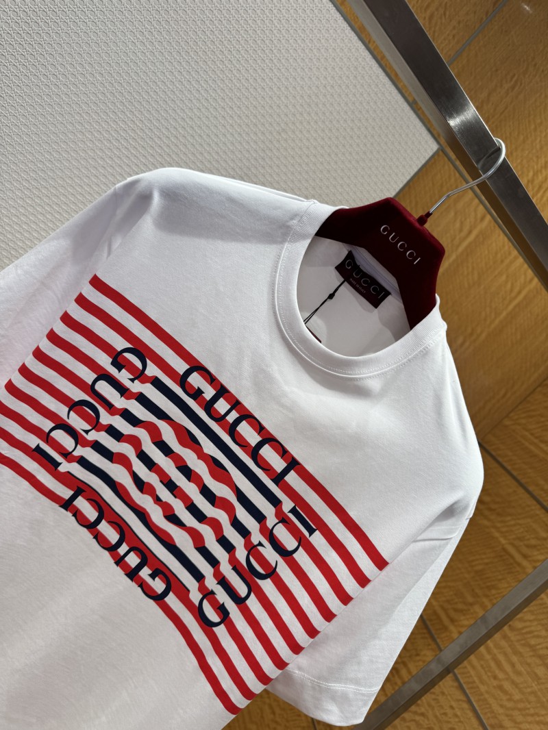 Gucci Color-Block Striped Letter Print Short-Sleeve T-Shirt 2