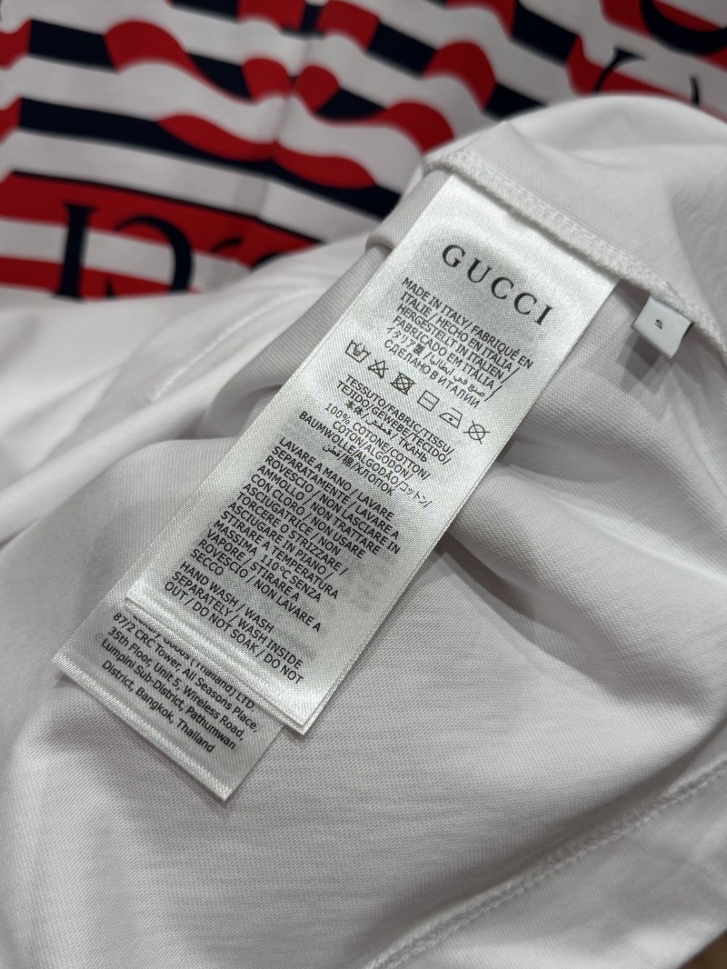 Gucci Color-Block Striped Letter Print Short-Sleeve T-Shirt 8