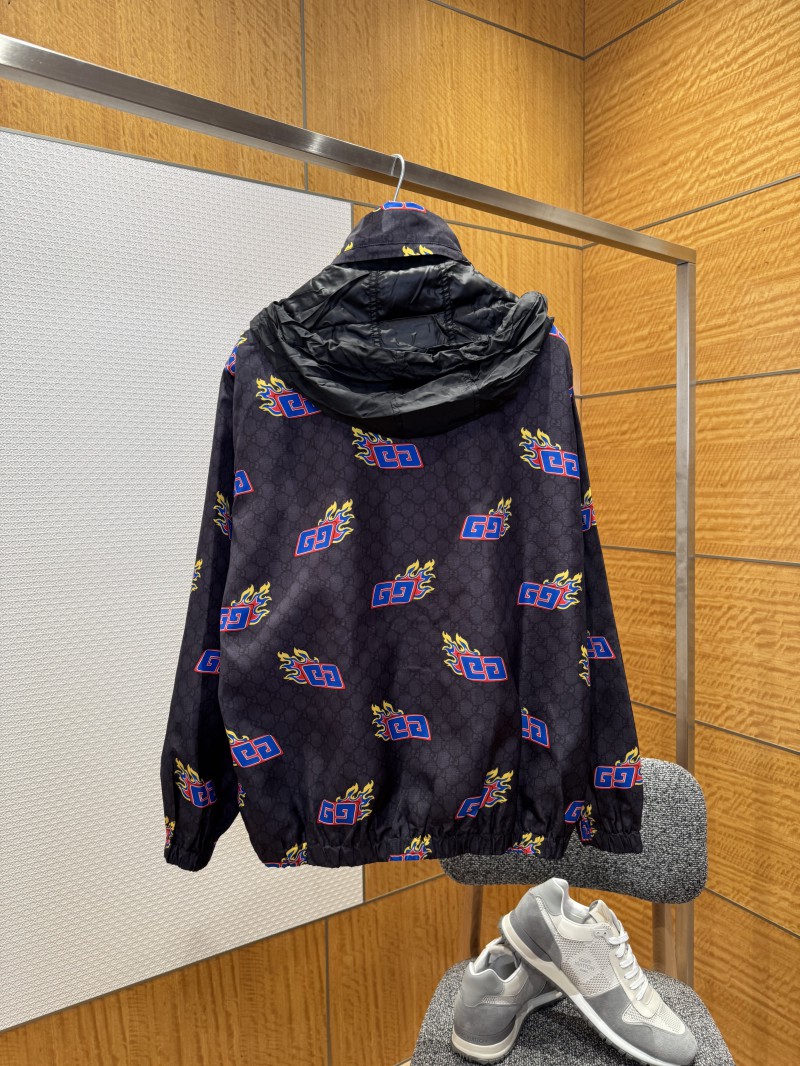 Gucci Double G Flame Pattern All-Over Print Patchwork Jacket 1
