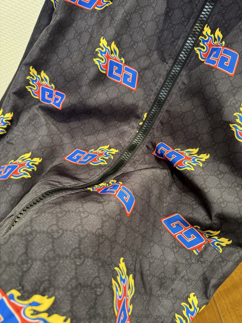 Gucci Double G Flame Pattern All-Over Print Patchwork Jacket 4