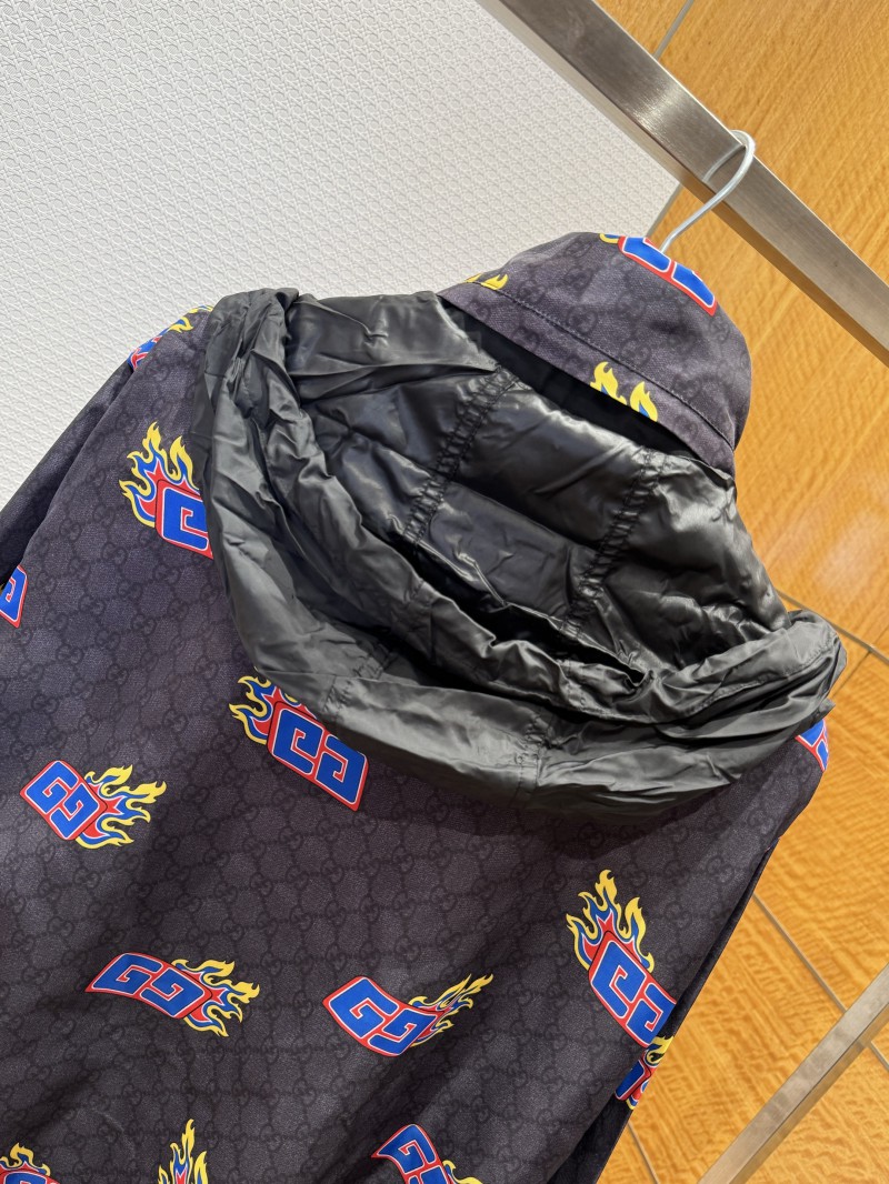 Gucci Double G Flame Pattern All-Over Print Patchwork Jacket 5
