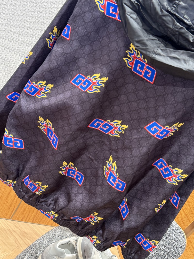 Gucci Double G Flame Pattern All-Over Print Patchwork Jacket 6