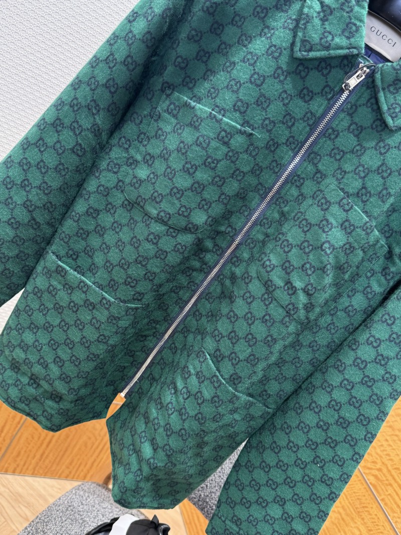 Gucci Logo All-Over Print Zipper Jacket Coat 3