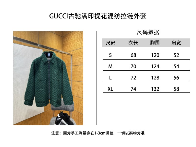 Gucci Logo All-Over Print Zipper Jacket Coat 9
