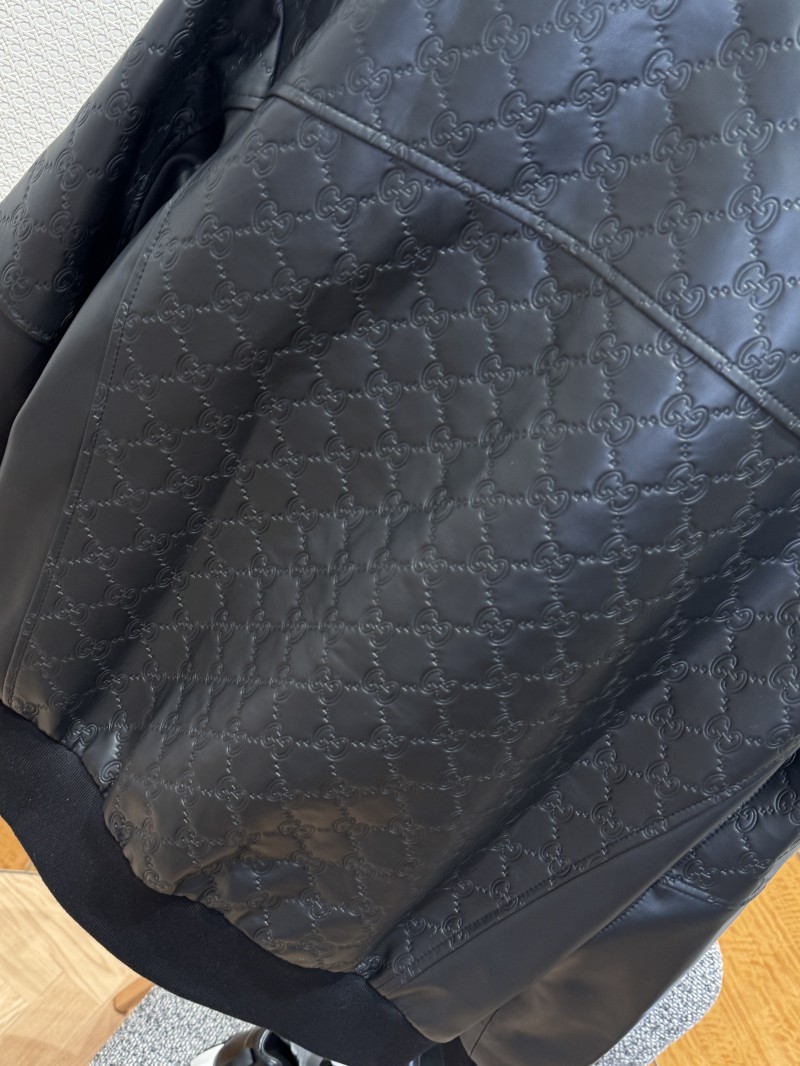 Gucci Patchwork Embossed Leather Jacket Coat 6