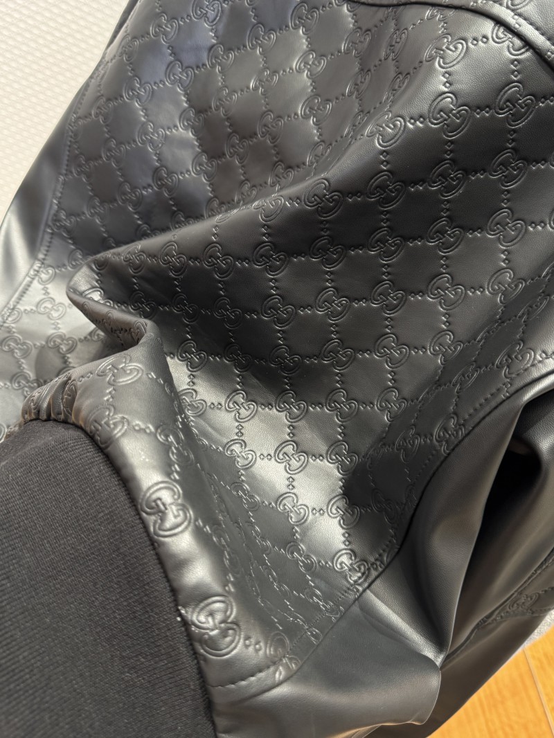 Gucci Patchwork Embossed Leather Jacket Coat 7