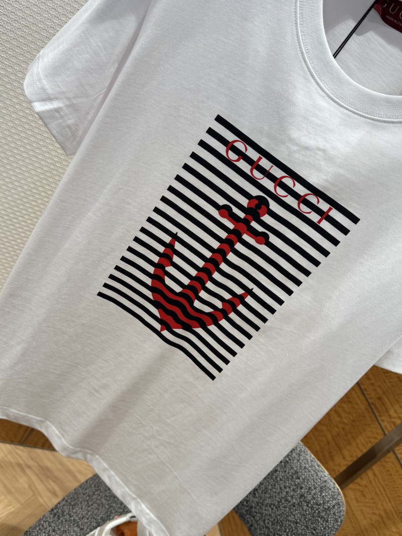 Gucci Printed Knit Cotton Crew Neck Short-Sleeve T-Shirt 3