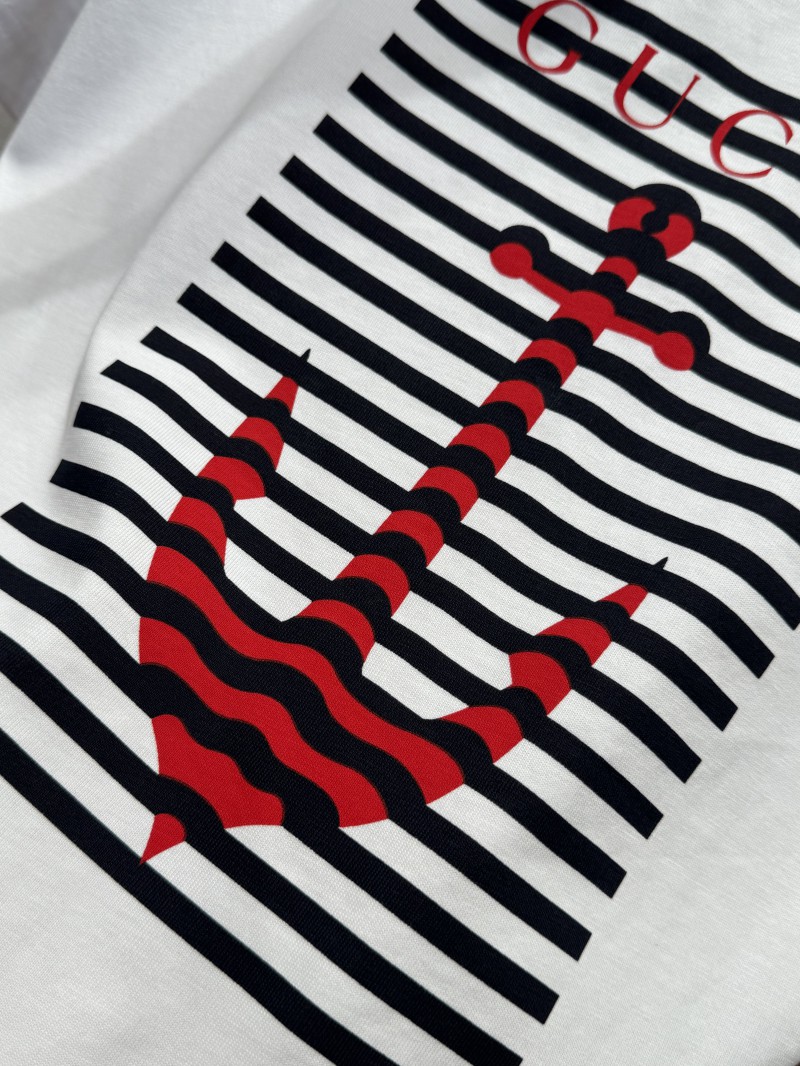 Gucci Printed Knit Cotton Crew Neck Short-Sleeve T-Shirt 5
