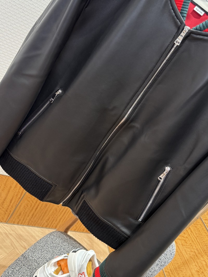 Gucci Color-Block Sheepskin Jacket Coat 3