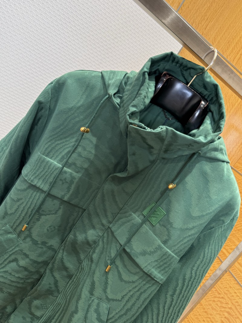 LV Dark Texture Hooded Jacket Coat 1 2