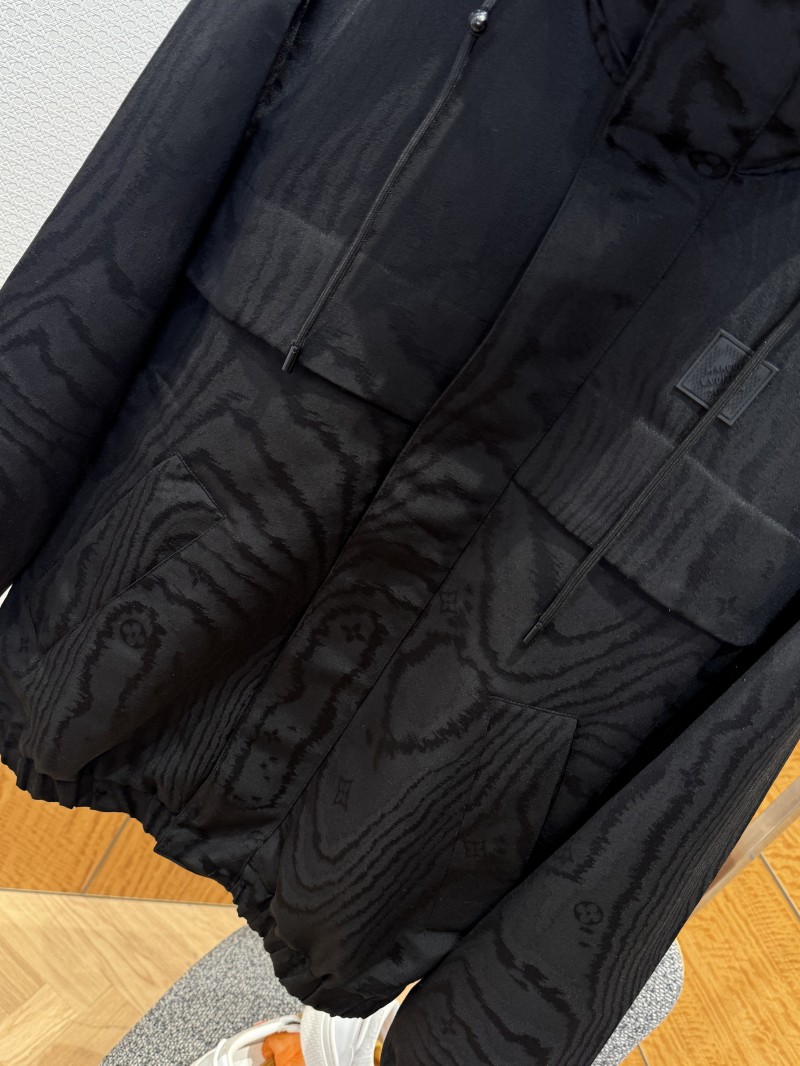 LV Dark Texture Hooded Jacket Coat 2 3