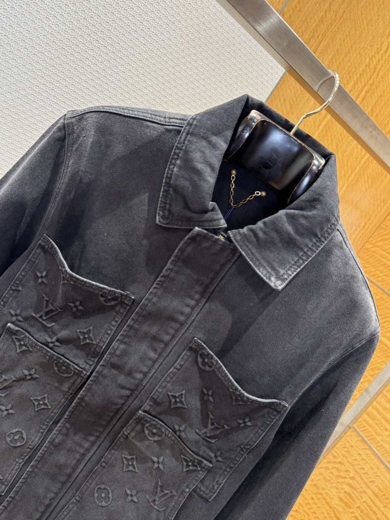 LV Embossed Relief Denim Jacket Coat 2