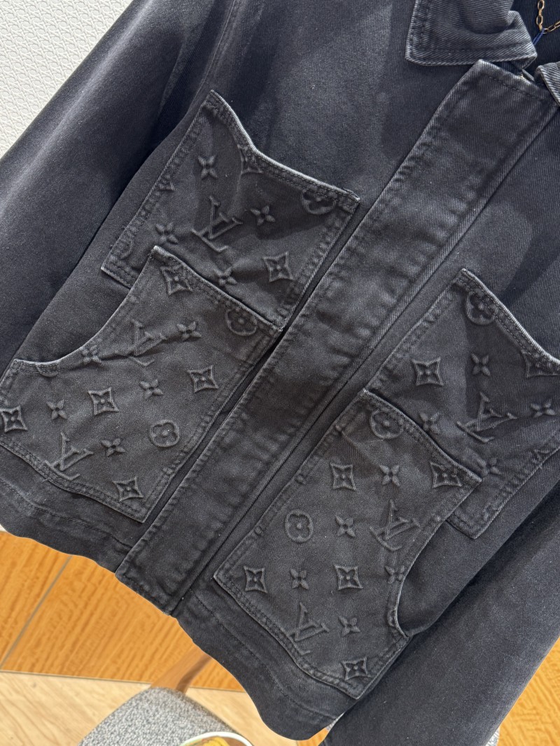 LV Embossed Relief Denim Jacket Coat 3