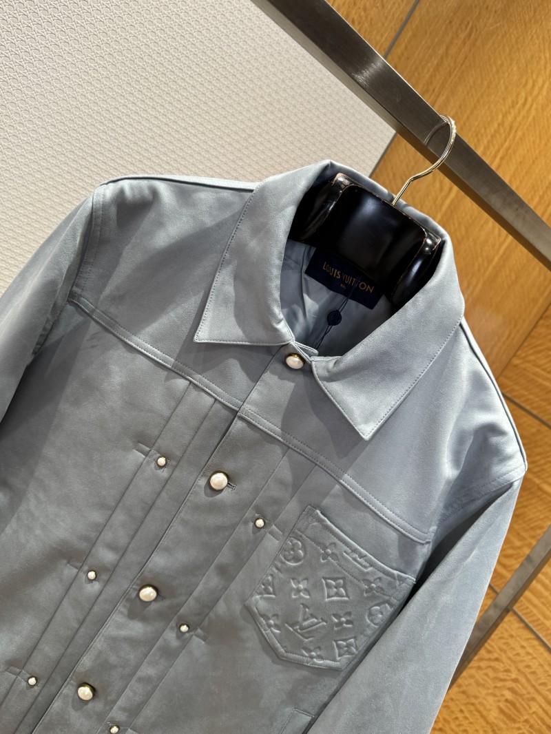 LV Suede Embossed Jacket Coat 1 2