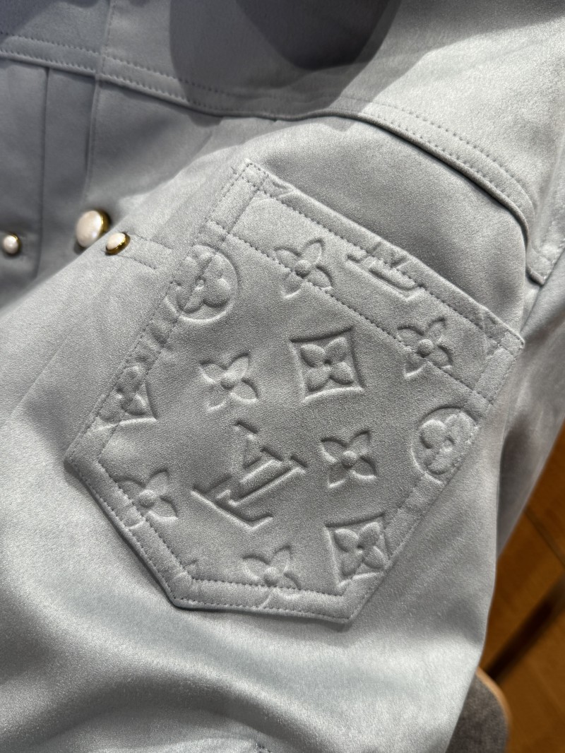 LV Suede Embossed Jacket Coat 1 4
