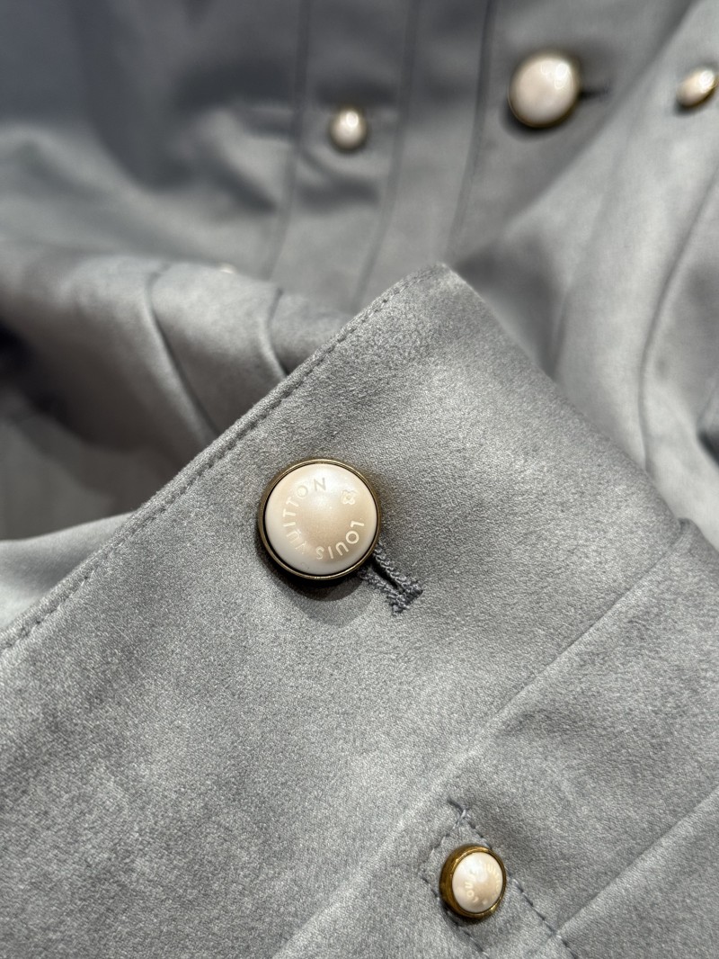 LV Suede Embossed Jacket Coat 1 5