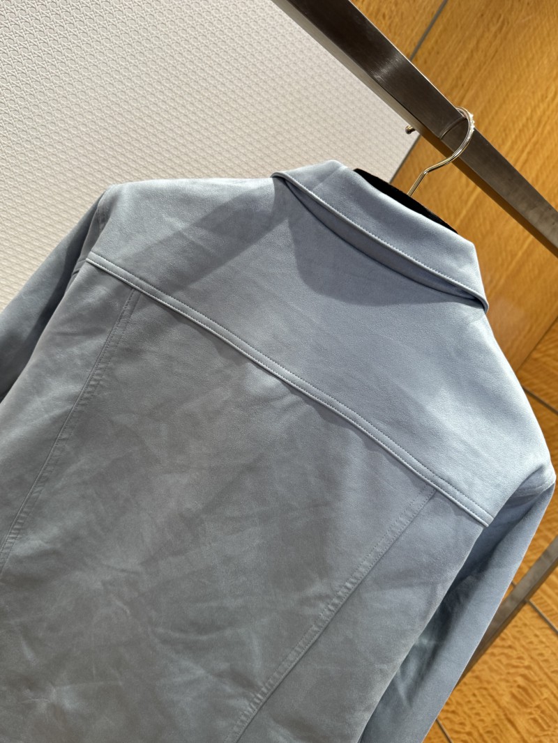 LV Suede Embossed Jacket Coat 1 6