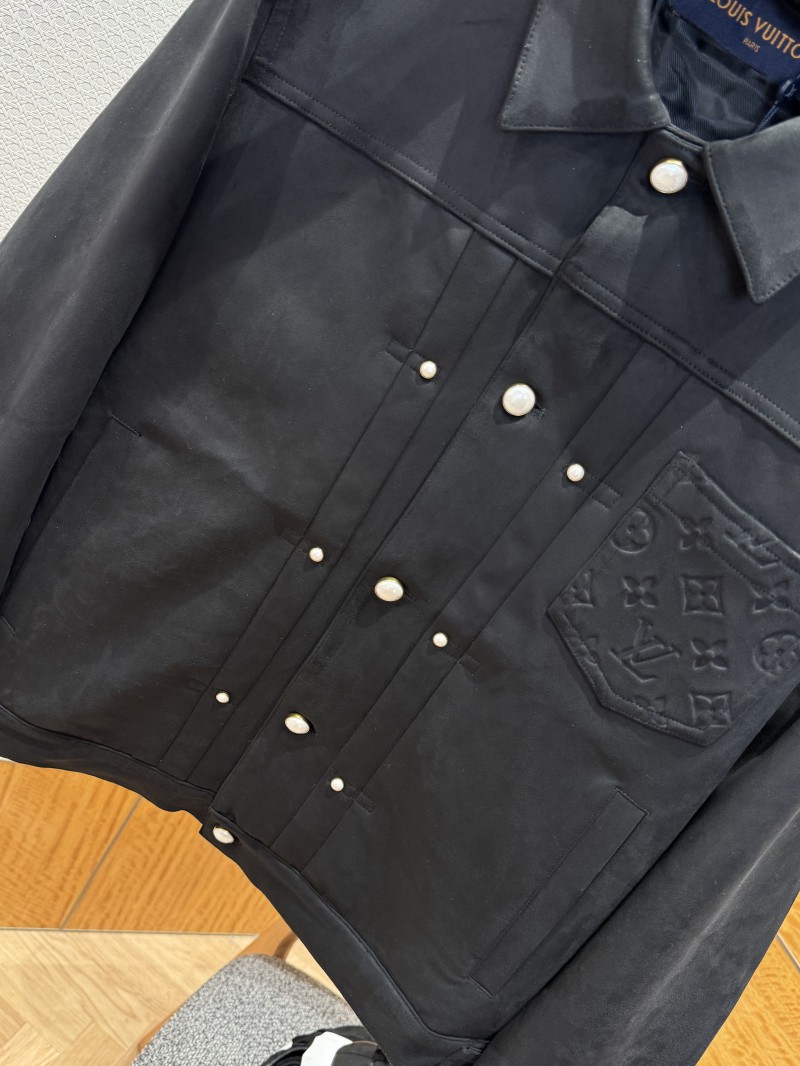 LV Suede Embossed Jacket Coat 2 3
