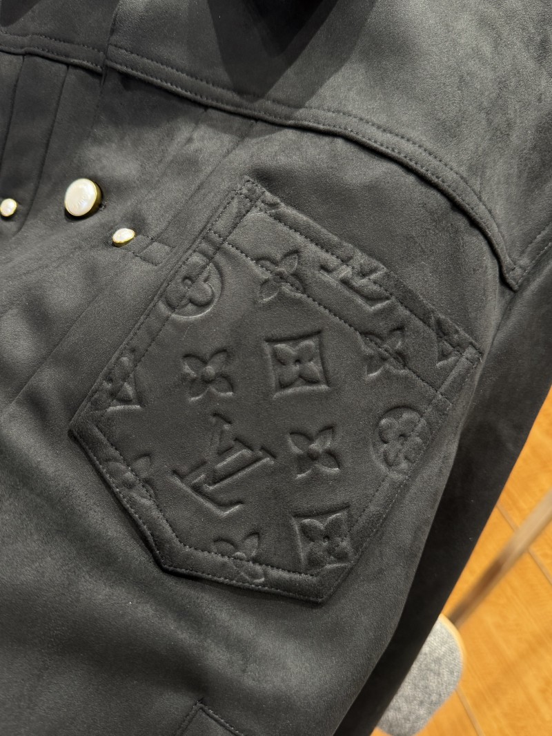 LV Suede Embossed Jacket Coat 2 5
