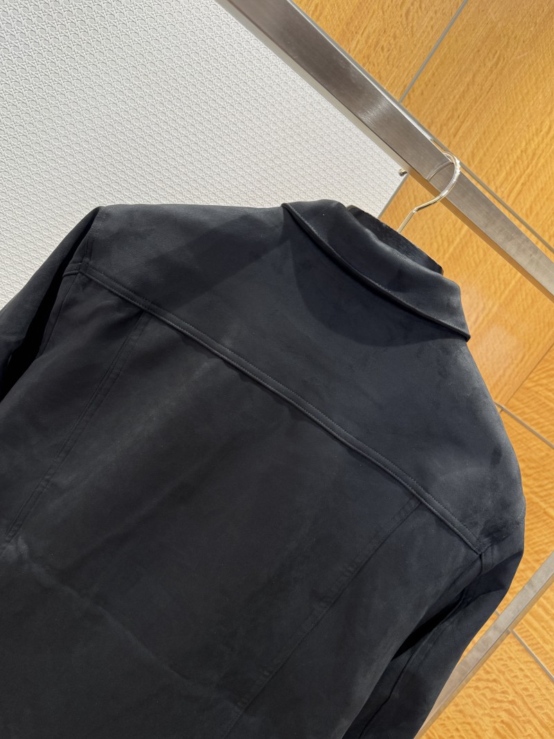 LV Suede Embossed Jacket Coat 2 6