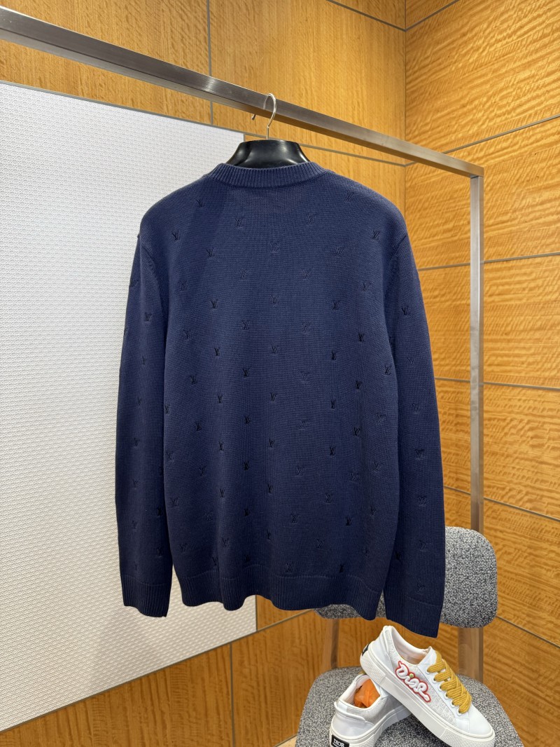 LV Embroidered Crew Neck Long Sleeve Sweater 1