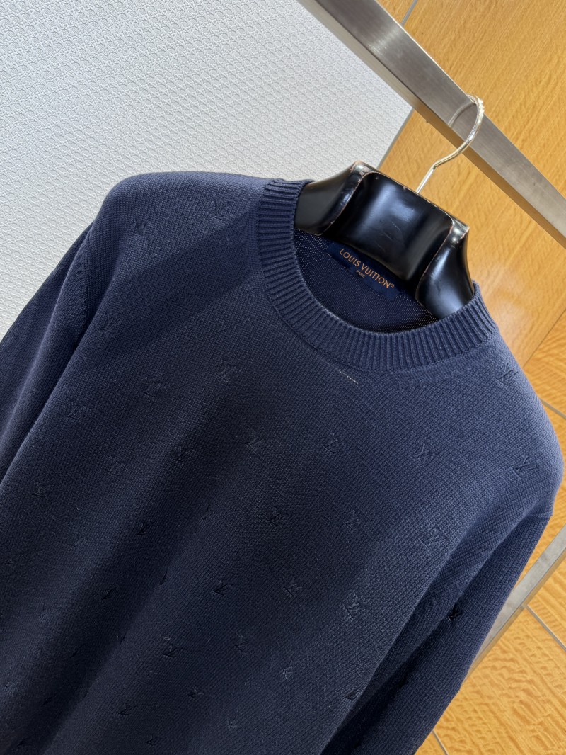 LV Embroidered Crew Neck Long Sleeve Sweater 2