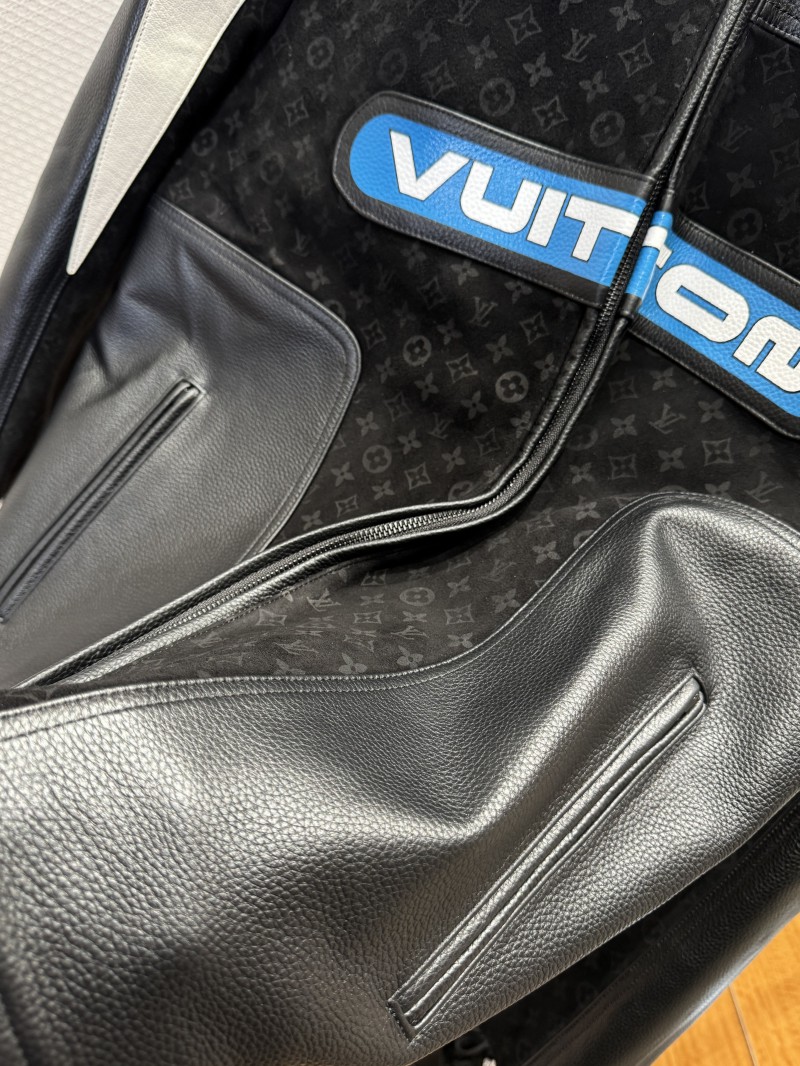 LV Patchwork Racing Leather Jacket Coat 3