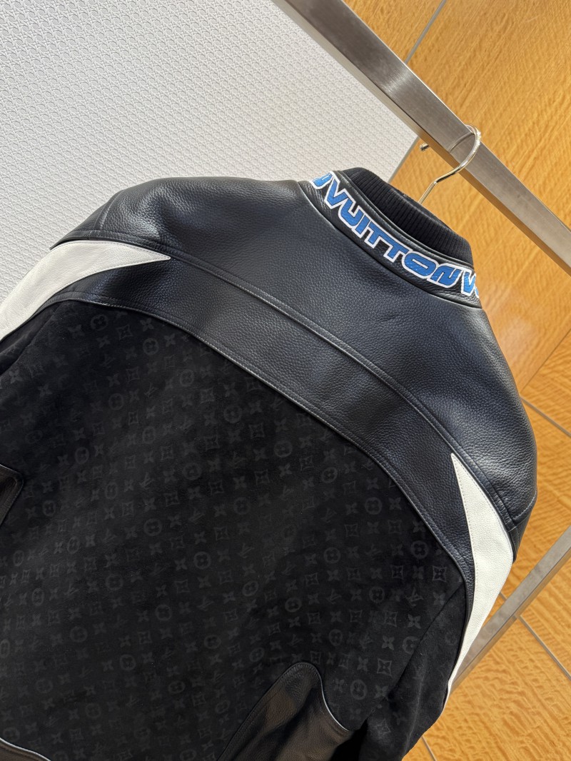 LV Patchwork Racing Leather Jacket Coat 5