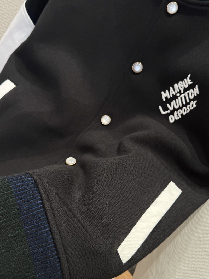 LV Color-Block Embroidered Baseball Jacket Coat 4