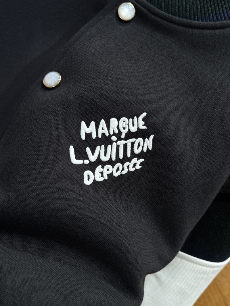 LV Color-Block Embroidered Baseball Jacket Coat 5