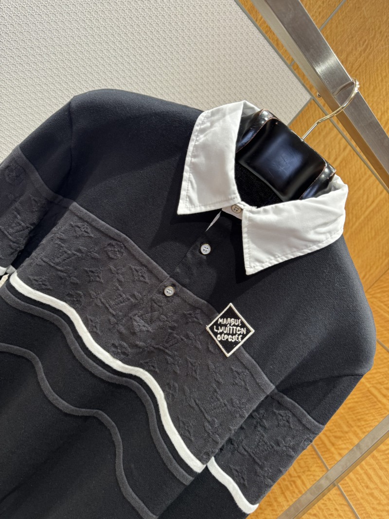 LV Jacquard Color-Block Knit Polo Shirt 2