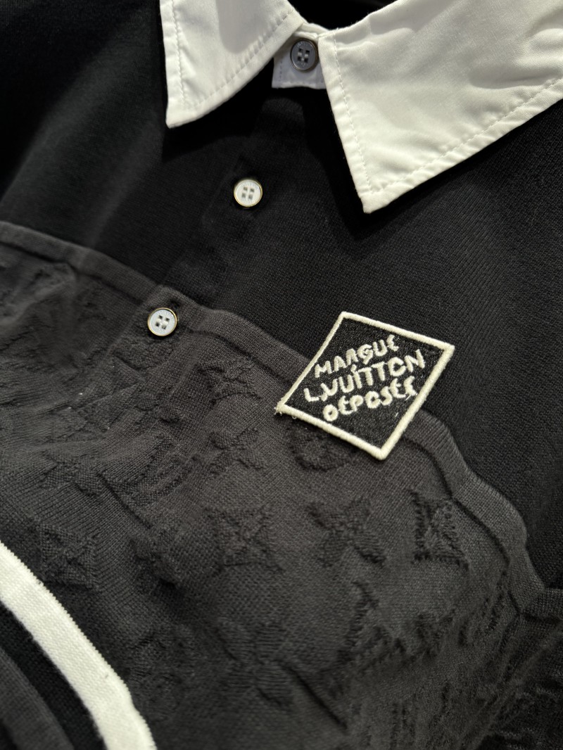 LV Jacquard Color-Block Knit Polo Shirt 4