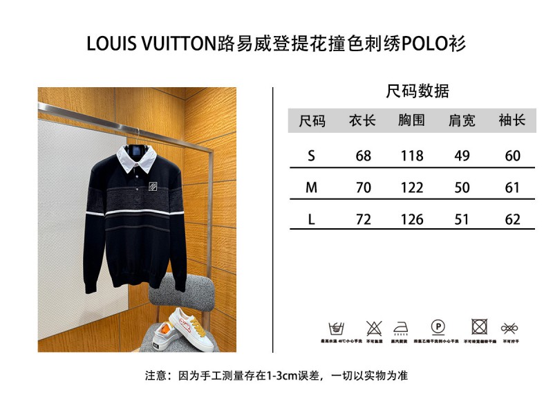 LV Jacquard Color-Block Knit Polo Shirt 9