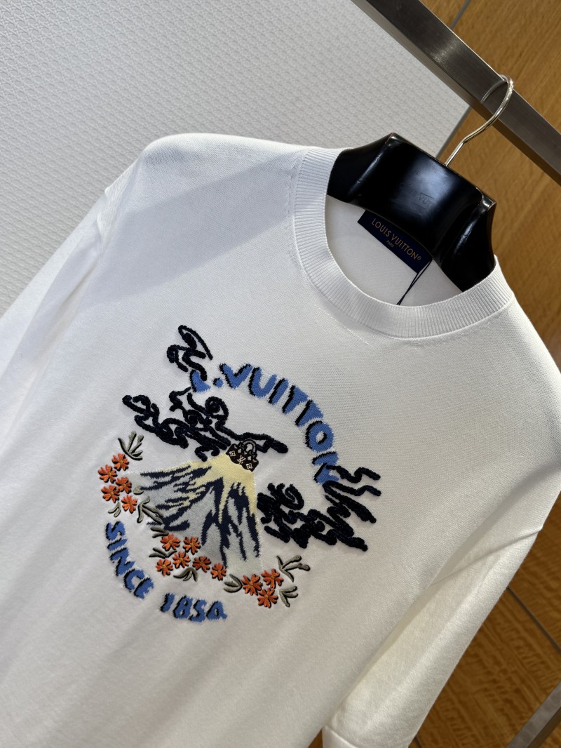 LV Collaboration Embroidered Knit Short-Sleeve T-Shirt 2