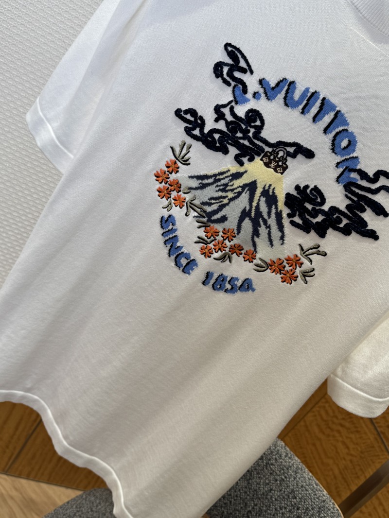 LV Collaboration Embroidered Knit Short-Sleeve T-Shirt 3