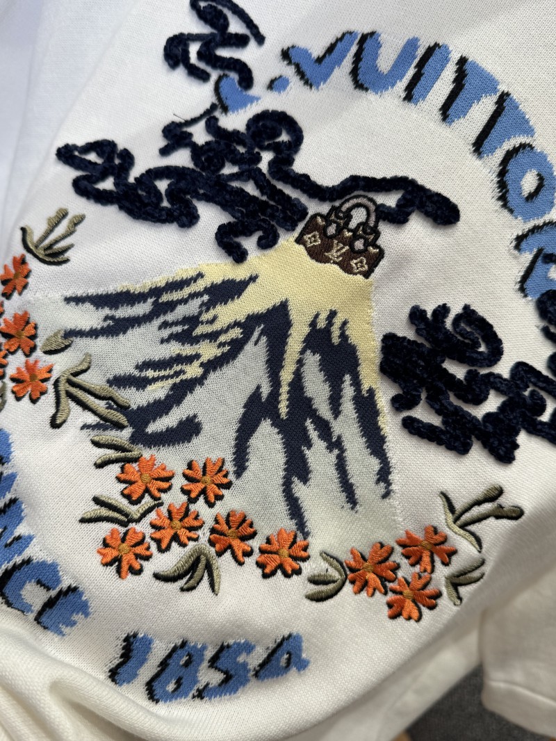 LV Collaboration Embroidered Knit Short-Sleeve T-Shirt 5