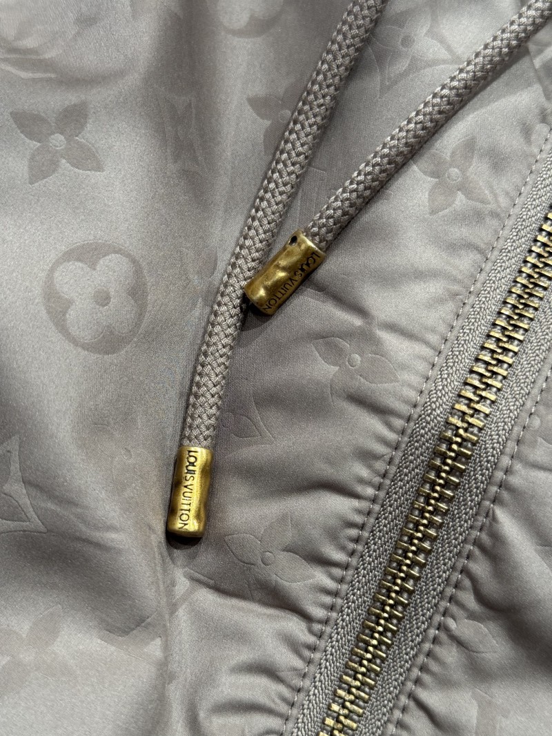 LV Logo All-Over Print Zipper Hooded Jacket 1 5