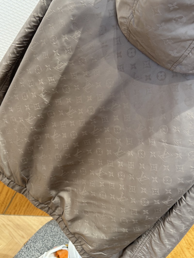 LV Logo All-Over Print Zipper Hooded Jacket 1 7