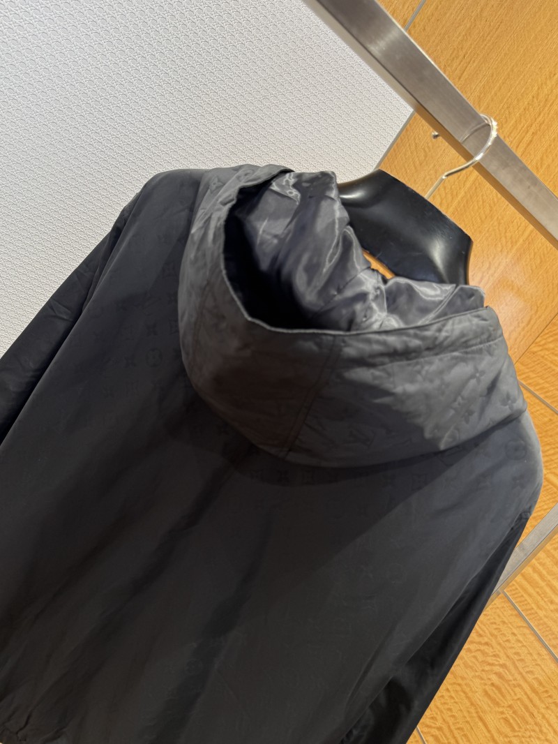 LV Logo All-Over Print Zipper Hooded Jacket 2 6