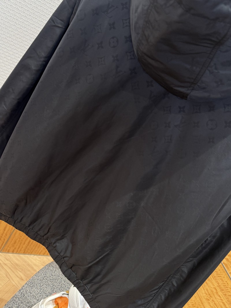 LV Logo All-Over Print Zipper Hooded Jacket 2 7