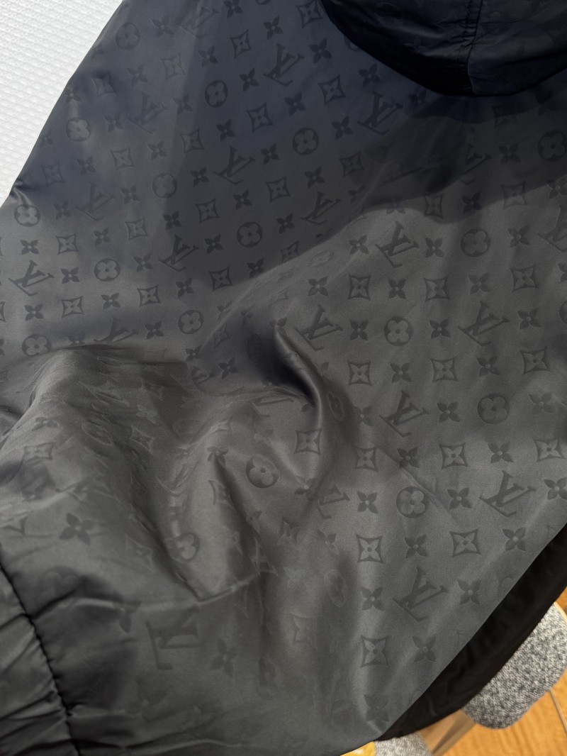 LV Logo All-Over Print Zipper Hooded Jacket 2 8