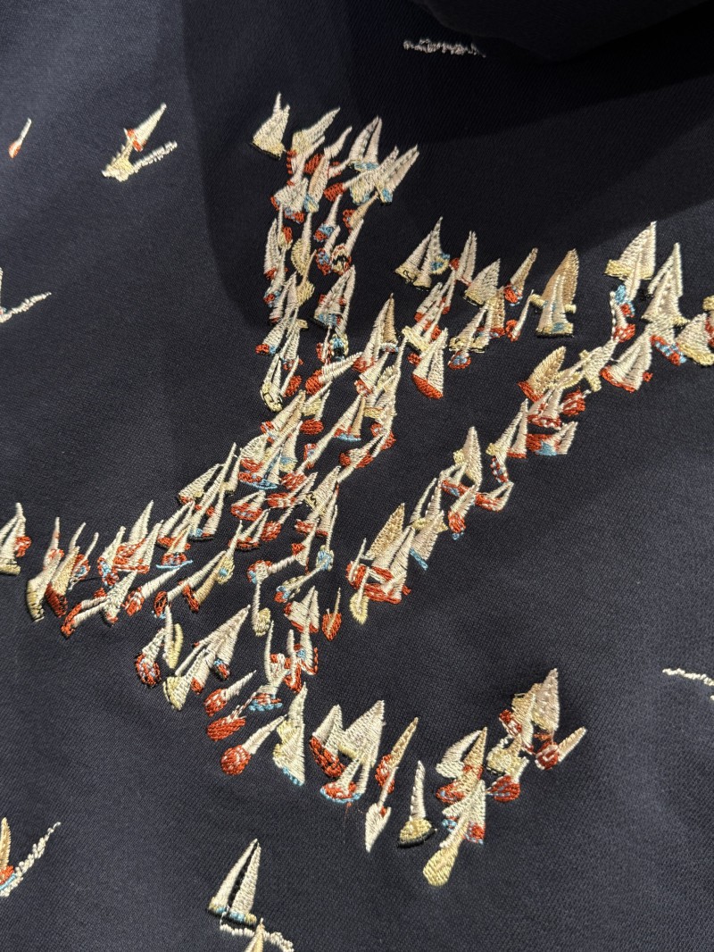 LV Sailing Embroidered Letter Hooded Sweatshirt 7