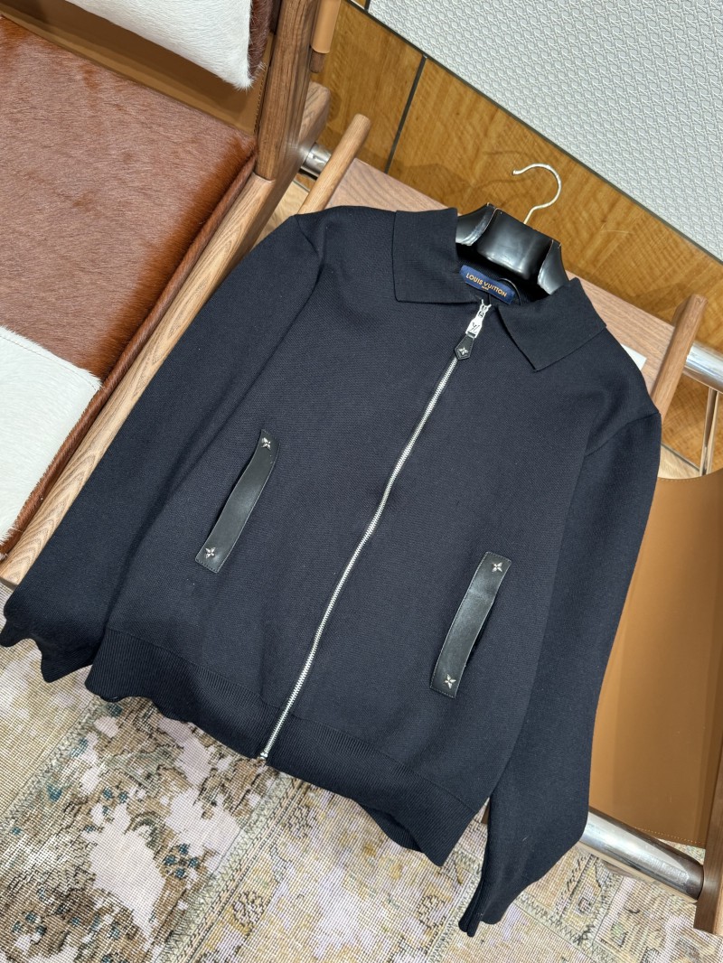 LV Leather Label Knit Wool Zipper Cardigan 6