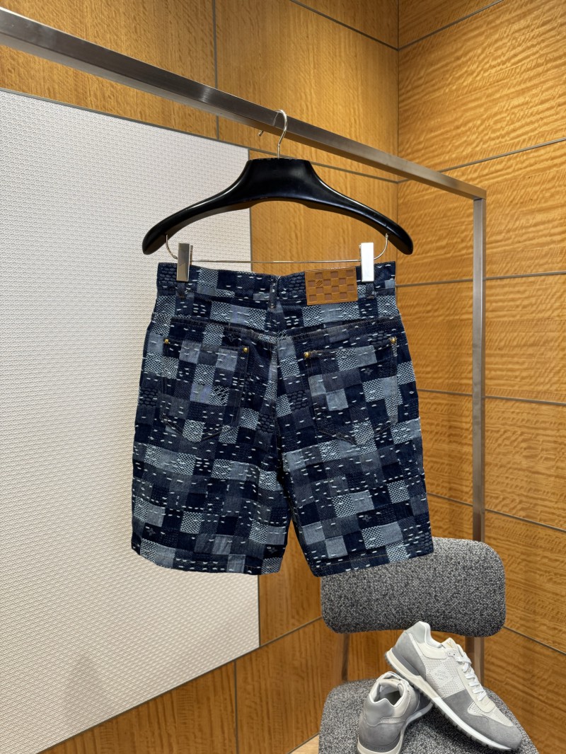 LV Checkered Denim Shorts 1