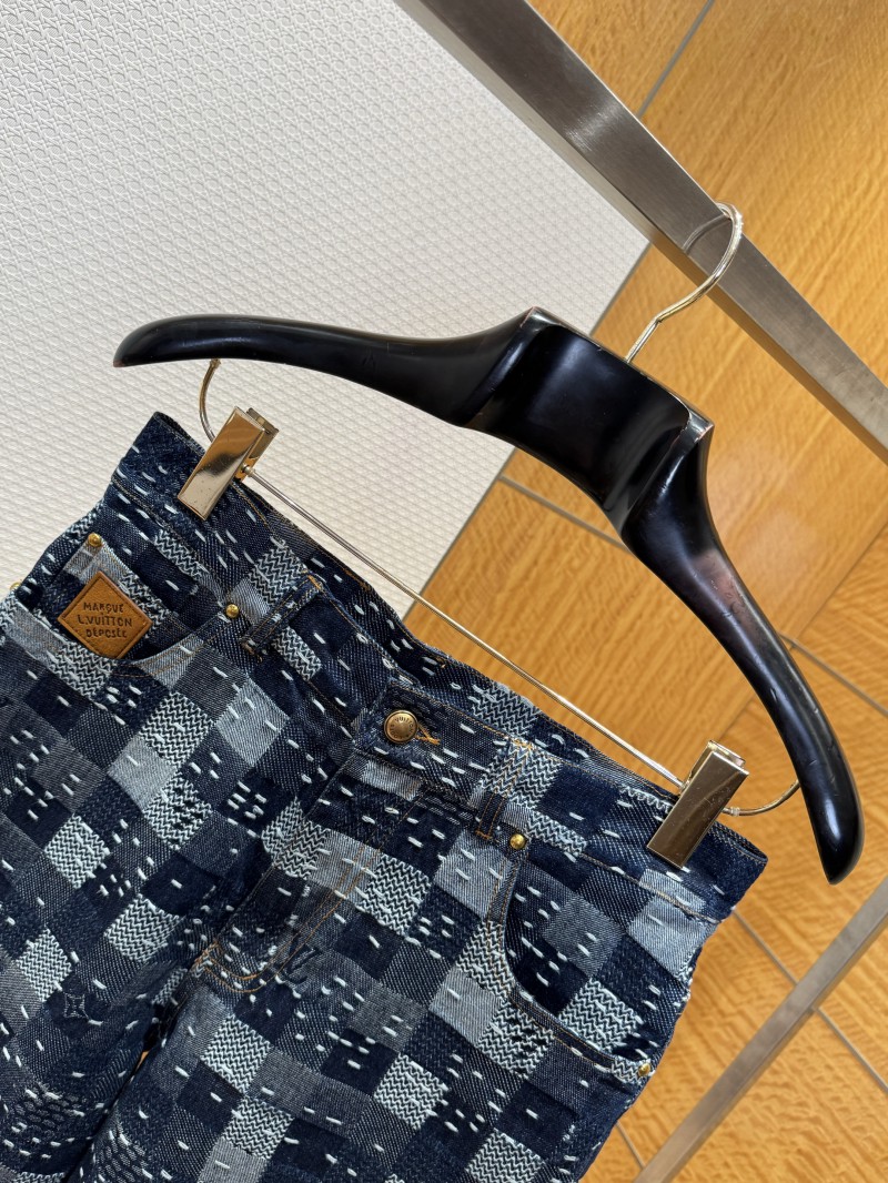 LV Checkered Denim Shorts 2