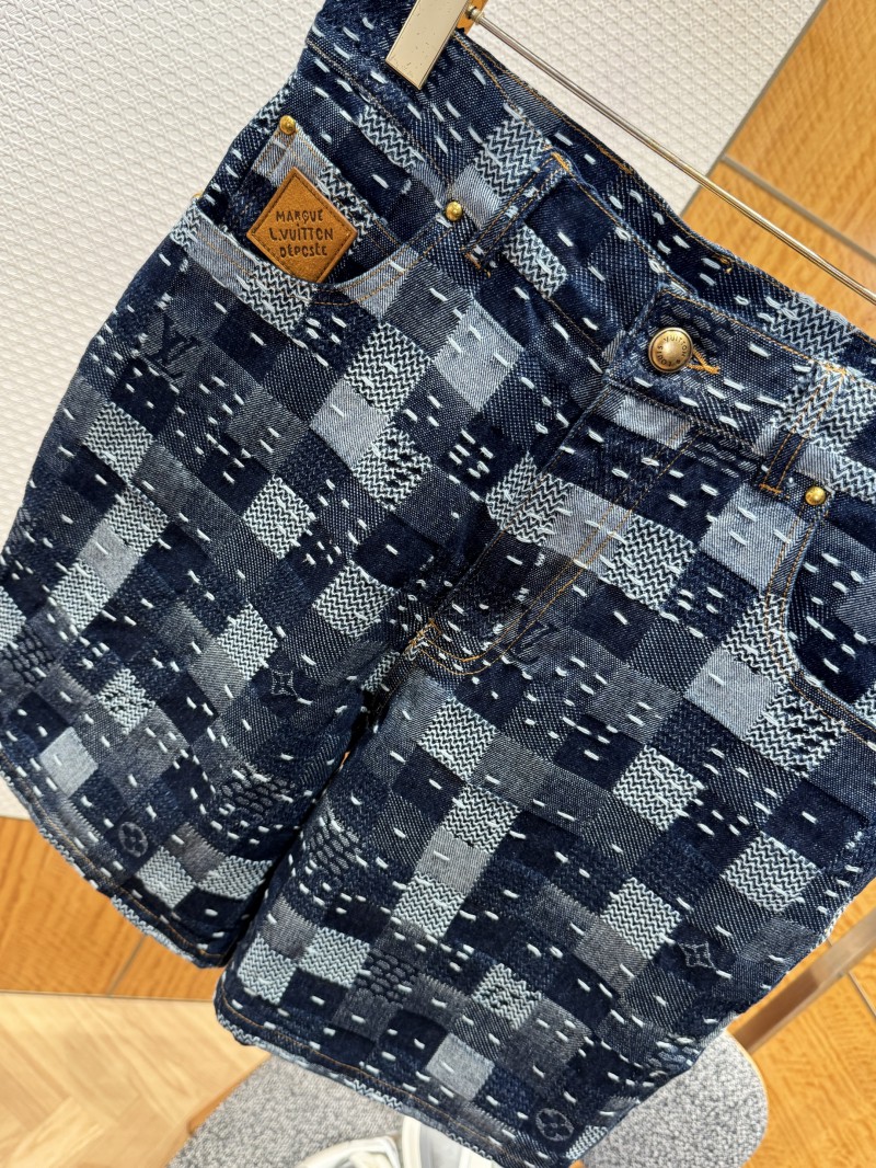 LV Checkered Denim Shorts 3