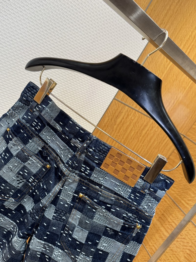 LV Checkered Denim Shorts 6
